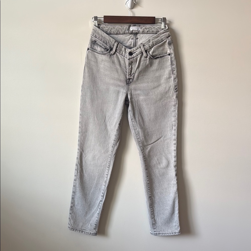 Good American Gray Straight Leg Denim